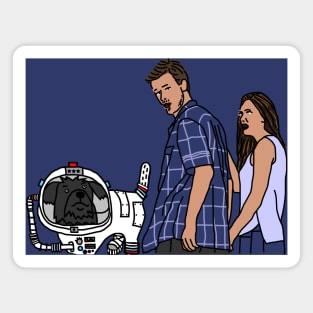 Distracted Boyfriend Meme SciFi Space Dog Magnet